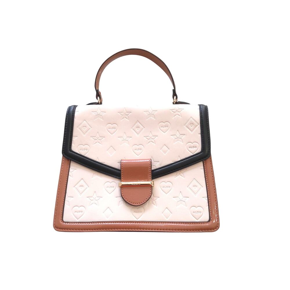 Aldo embossed leather Crossbody capsule Cream cognac chic classic luxury
